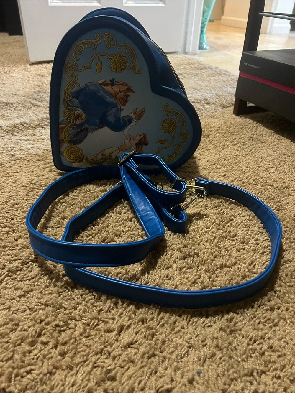 Loungefly Disney Beauty and the Beast Convertible Heart Mini Backpack/Crossbody